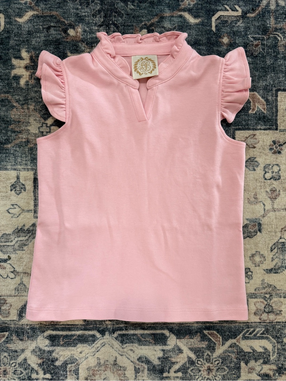 Girls Pink Rosie Ruffle Cap Sleeve Top